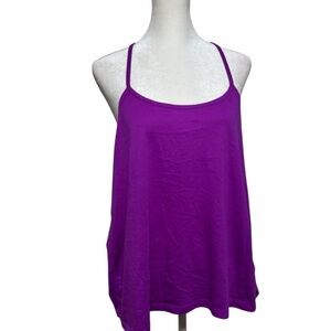Fabletics Purple Open Back Draped Tank Top Workout Athleisure XL